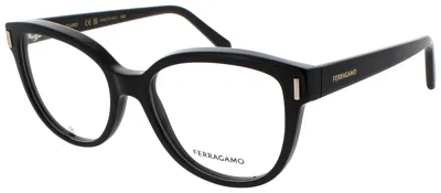 Ferragamo Cat-eye Acetate Eyeglasses 53-17-145 In Black