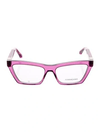 Pre-owned Ferragamo Cat-eye Eyeglasses In Pink