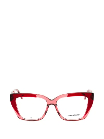 Ferragamo Cat-eye Full Rim Glasses In Red