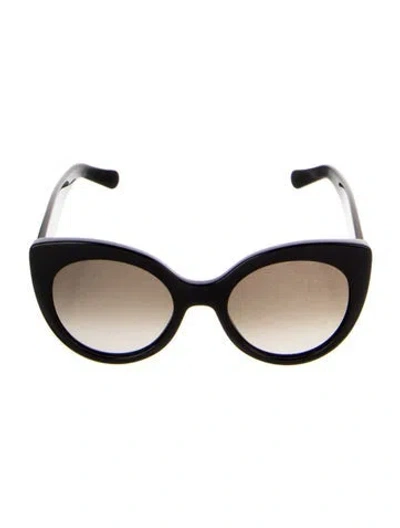 Pre-owned Ferragamo Cat-eye Gradient Sunglasses In Black