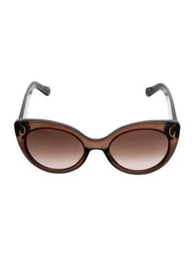 Pre-owned Ferragamo Cat-eye Gradient Sunglasses In Brown