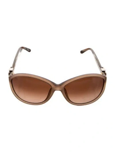 Pre-owned Ferragamo Cat-eye Gradient Sunglasses In Brown
