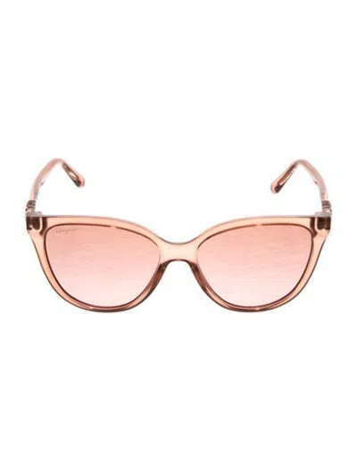 Pre-owned Ferragamo Cat-eye Gradient Sunglasses In Pink