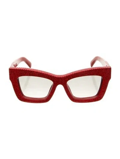 Pre-owned Ferragamo Cat-eye Gradient Sunglasses In Red
