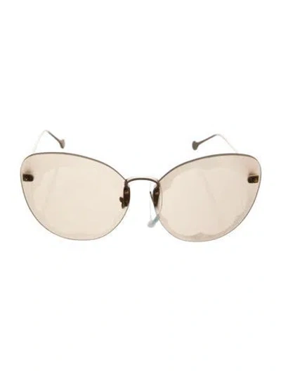 Pre-owned Ferragamo Cat-eye Mirrored Sunglasses In Gold