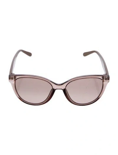 Pre-owned Ferragamo Cat-eye Tinted Sunglasses In Brown