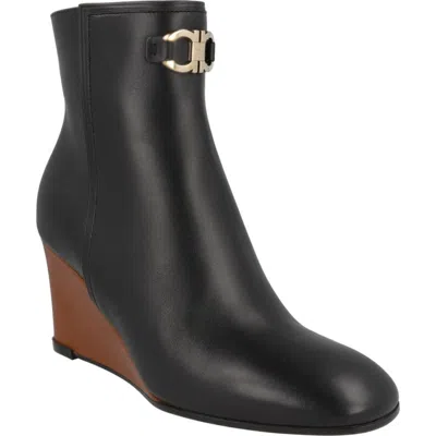 Ferragamo Catuja Wedge Bootie In Black