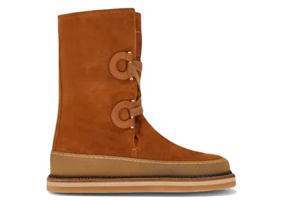 Pre-owned Ferragamo Celeno Boots (women's) Sneakers In Brown