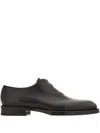 Ferragamo Derby Shoe With Zip Detail In Black