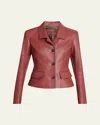 Ferragamo Cervo Single-breasted Leather Jacket In Multi