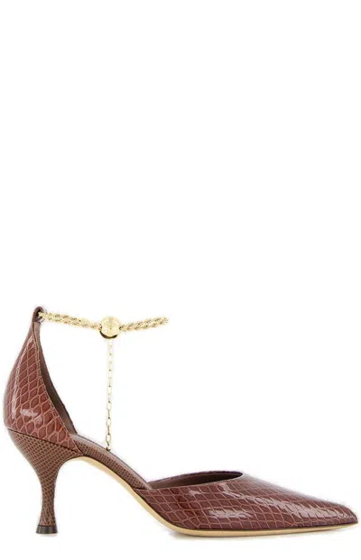Ferragamo 70mm Dana Pumps In Brown