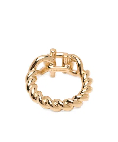 Ferragamo Gancini Chain-link Ring In Gold