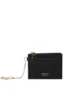 Ferragamo Chain-detailed Zip-around Cardholder In Black