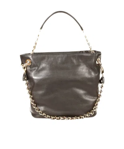 Ferragamo Chain Details Shoulder Bag In Black
