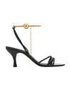 Ferragamo Denise 70 Patent Leather Sandals In Black