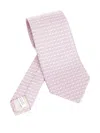 Ferragamo Vara Print Silk Tie Ties And Bow Ties Rose In Pink