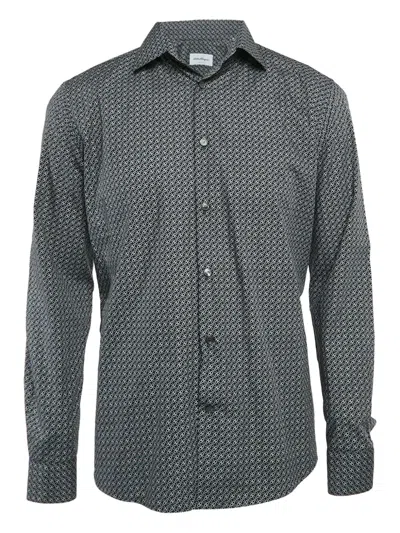 Pre-owned Ferragamo Chain-pattern Shirt In Blue