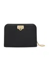 Ferragamo Leather Shoulder Bag Gancini Detail In Black