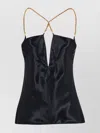 Ferragamo Chain Strap Crossover Neck Top