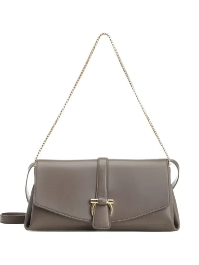 Ferragamo Chain-strap Flap Shoulder Bag In Gray
