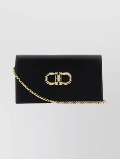 FERRAGAMO CHAIN STRAP SHOULDER BAG WITH GOLD HARDWARE