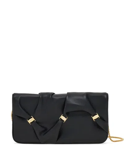 Ferragamo Wallet With Chain In Black