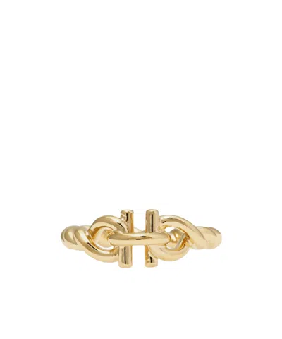 Ferragamo Chain-detail Ring In Metallic