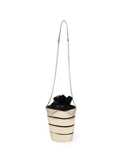 Pre-owned Ferragamo Chain-strap Bucket Bag In Gold