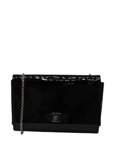 Pre-owned Ferragamo Chain-strap Shoulder Bag In Black