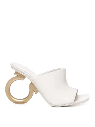 Ferragamo Salvatore  Logo Embossed Slip In White