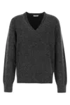 Ferragamo Charcoal Stretch Alpaca Blend Sweater In Charcoal