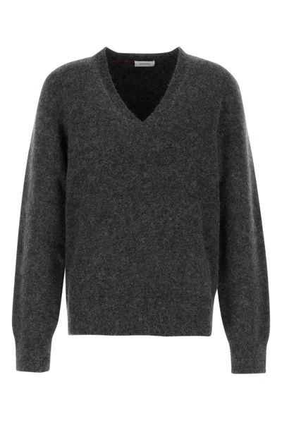 FERRAGAMO CHARCOAL STRETCH ALPACA BLEND SWEATER