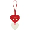 Ferragamo Charm Cuore Mirror Bag Charm In Red