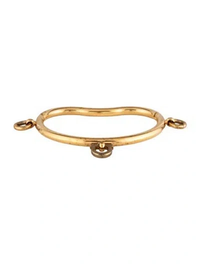 Pre-owned Ferragamo Charm Hinged Cuff Bracelet, 6.75" In Multi