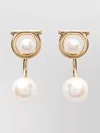Ferragamo Gancini Earrings With Synthetic Pearls