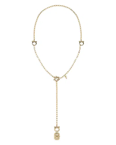 Ferragamo Charm Sautoir Necklace Watch, 17mm X 21mm In Gold