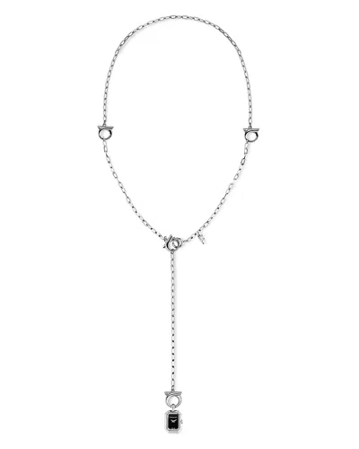 Ferragamo Charm Sautoir Necklace Watch, 17mm X 21mm In Metallic
