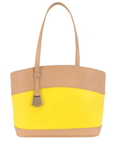 Ferragamo Charming Medium Leather Tote Bag In Brown