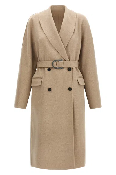 Ferragamo 'chateau' Coat In Beige