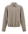 Ferragamo Check Bomber Jacket In Brown