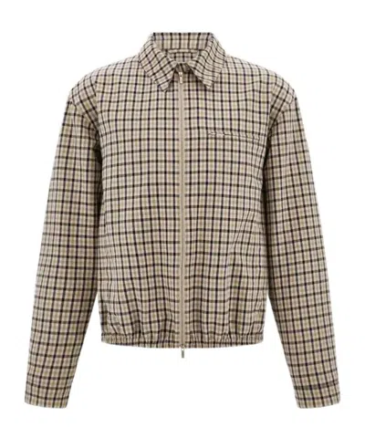 FERRAGAMO FERRAGAMO EYEWEAR CHECKED ZIP-UP JACKET