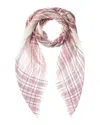 Ferragamo Check Linen-blend Scarf In Brown
