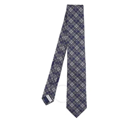 Ferragamo Check Pattern Silk Tie In Blue