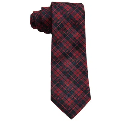 Ferragamo Check Pattern Silk Tie In Black