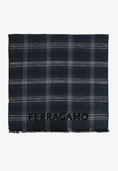 FERRAGAMO CHECK PATTERN WOOL SCARF