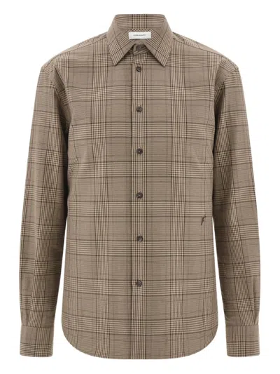 Ferragamo Checked Button-fastening Shirt In Brown
