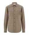 Ferragamo Checked Shirt In Gray