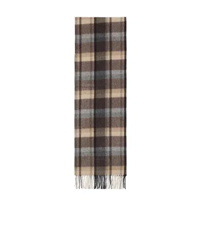 Ferragamo Checkered Detail Scarf In Black