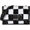 Ferragamo Checkered Sequin Shoulder Bag In Black