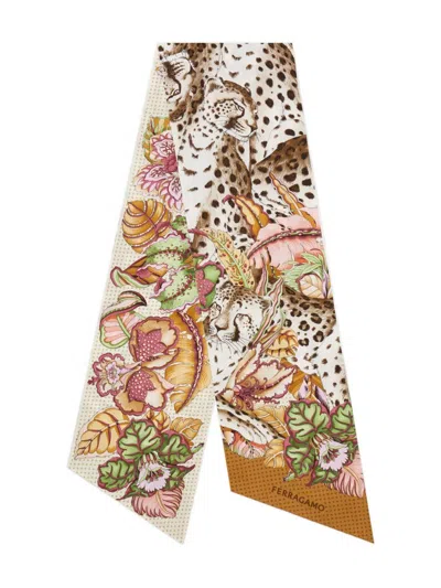 FERRAGAMO CHEETAH-PRINT SILK SCARF